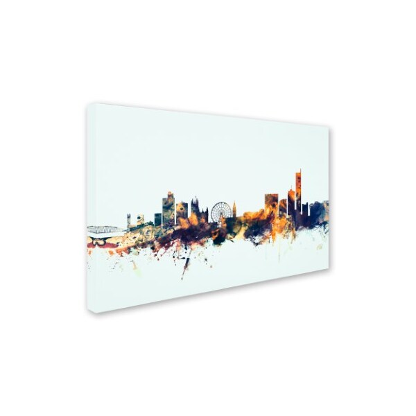 Michael Tompsett 'Manchester Skyline Blue' Canvas Art,16x24